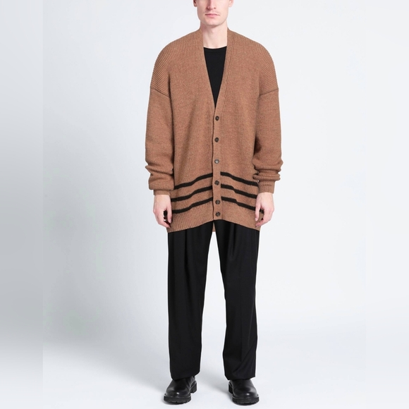 NWT Dsquared2 Men's Tan Cardigan Sweater, Size Medium, Made In Italy - Picture 2 of 7
